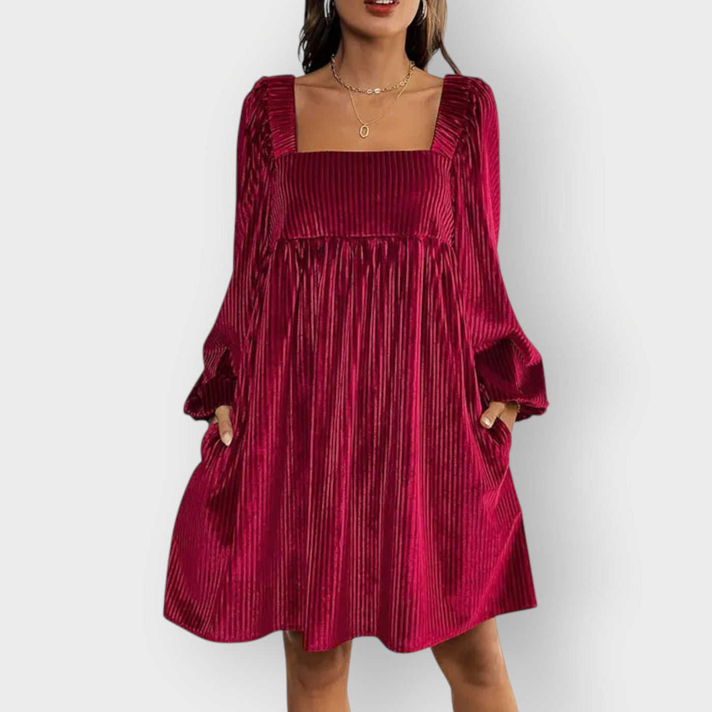 Micah - Velvet Chic Backless Square Dress