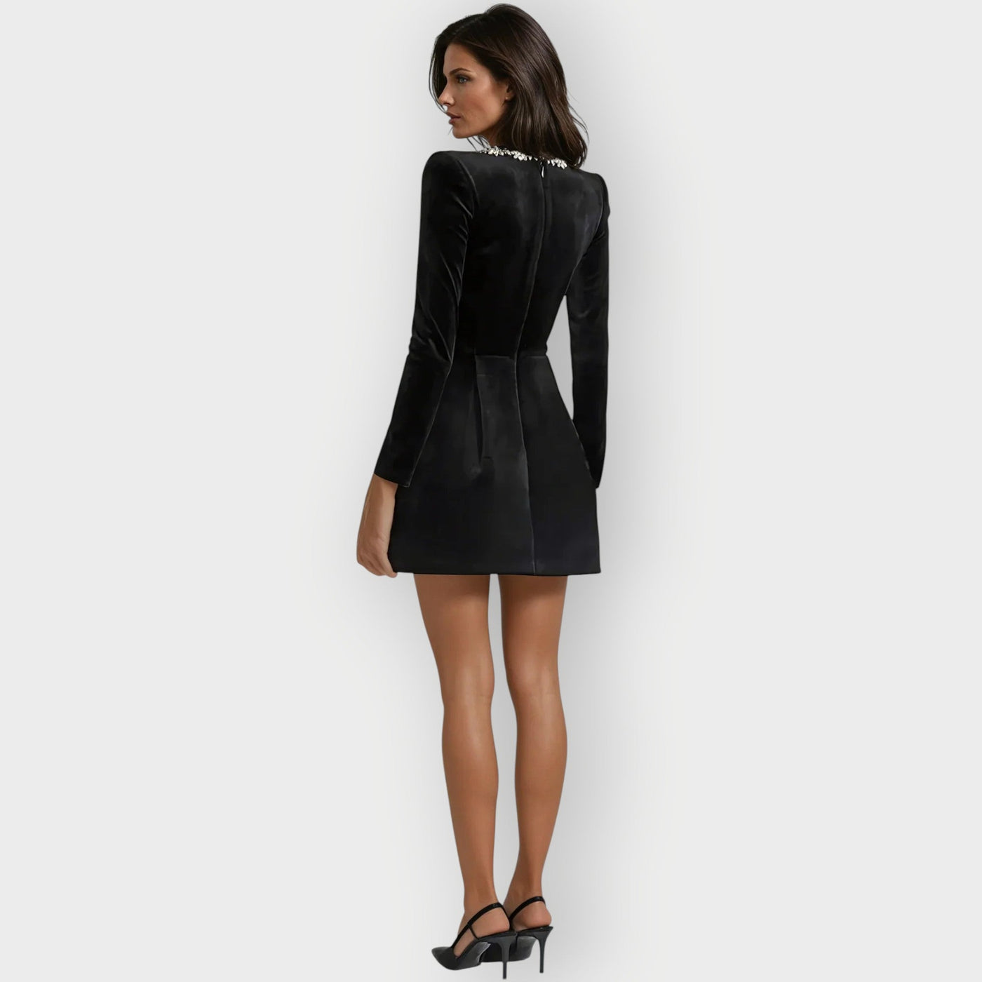 Véronique - Velvet Square-Neck Mini Dress